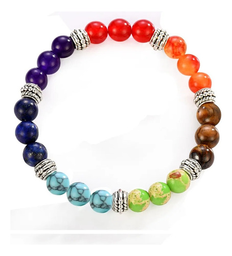 Pulsera De Hombre Y Mujer Piedras 7 Chakras