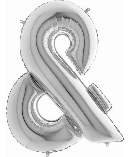 1 Balão Metalizado Prateado Letra E (101cm)