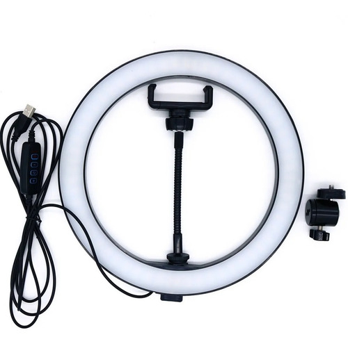 Ring Light Tripé Iluminador Led Portátil 26cm + Tripé 210cm