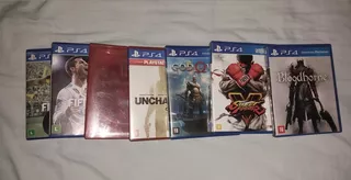 Lote Jogos Ps4 Playstation 4 5 Street Fighter Uncharted Fifa