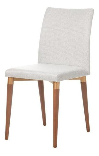 Cadeira Iron Natural C/ Linho Mescla Cru - Dourado Cor da estrutura da cadeira Marrom Cor do assento Bege