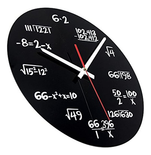 Akaha Reloj Matemático De 12 Pulgadas - Diseño De Arte Único