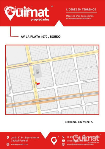 Imagen 2 de 12 de Terreno - Boedo - Lideres En Terrenos - Guimat Propiedades