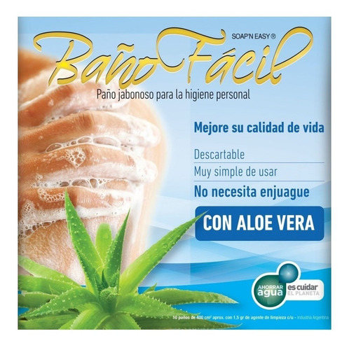 100 Paños Baño Fácil Con Aloe Vera Y Manzanilla