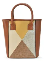 Comprar Matera De Dama Asa Corta Rígida Lincolns Color Croco Tostado, Musgo, Nuez Y Manteca