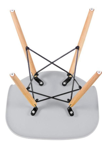 4 Cadeiras Charles Eames Eiffel Dsw Wood Cinza