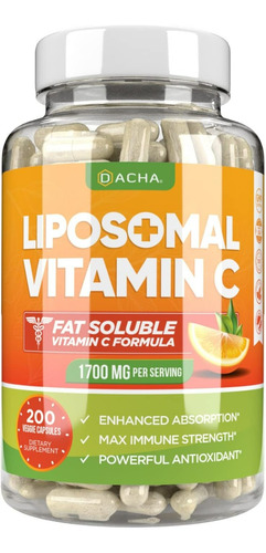 Vitamina C Liposómal 200 Cáps Estimulador Colágeno Usa