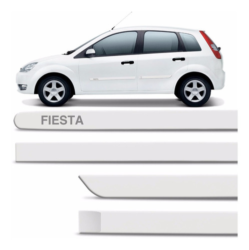 Friso Lateral Fiesta Hatch Sedan 2011 A 2014 Branco Artico