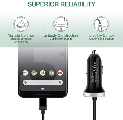 3.4a Fast Charging Car Charger For Samsung Galaxy A50 A20 A5