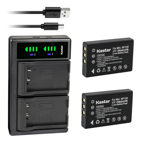 Cargador Usb/tipoc + 2 Bateías Para Toshiba Np-120 Px1657