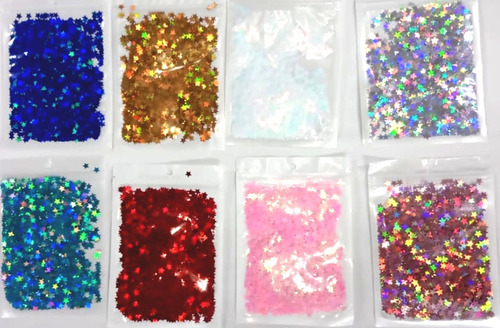 5 Confetti Metalico Para Globos Confeti Holograma Estrellas