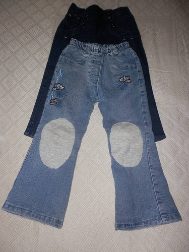 Jeans Cintura Elastizada- Bordado Y Tachas- Niña 2-3 Años