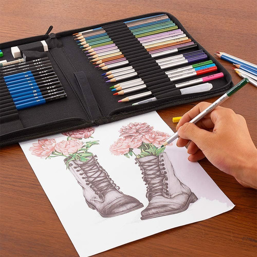 Imagen 6 de 7 de Set De 51 Piezas Profesionales Lapices P/ Dibujo