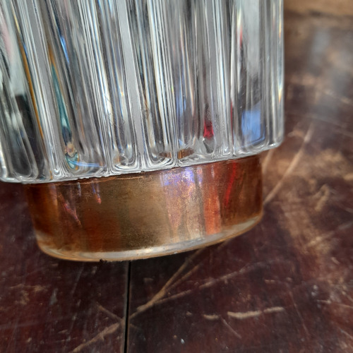 Imagem 5 de 10 de Balde De Gelo Cristal Grosso E Folheado A Ouro, Antigo