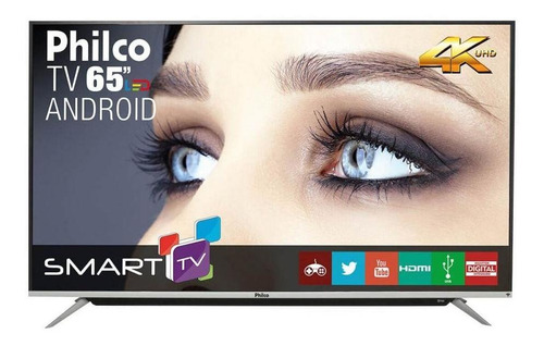Imagem 1 de 6 de Smart Tv 4k Android 65 Philco Bivolt Ph65g60dsgwag