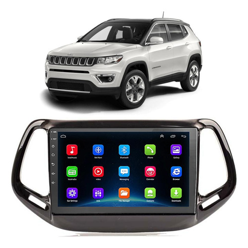 Kit Central Multimídia Android Jeep Compass 2017 2018 2019