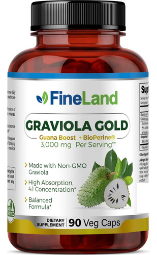 Fineland Graviola Gold 3000mg 90cap Combate El Tejido Dañado