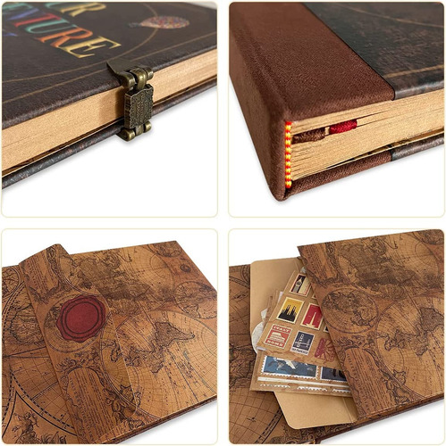 Imlucky Diy Álbum De Recortes : 180 Páginas Nuestro Libro De Amarillo Claro Nombre Del Diseño