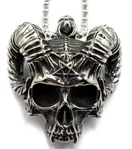 Comprar Dije Calavera Demonio Lucifer Baphomet Acero Inoxidable Gde