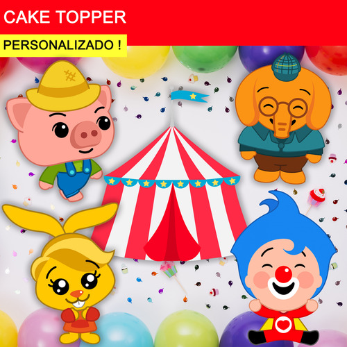 Cake Topper Personalizado Plim Plim Rojo Plim Plim