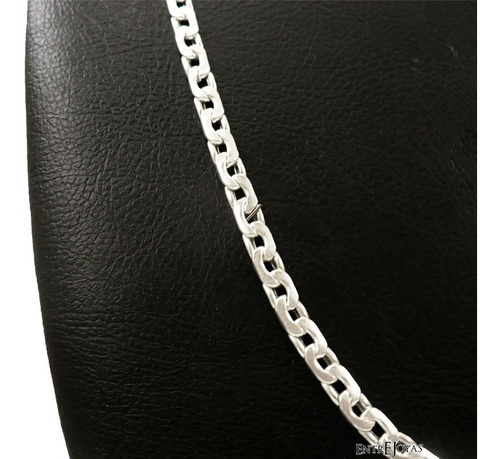 Cadena Plata 925 Hombre 4mm Gruesa Paris Con Cierre Marinero Color Plateado