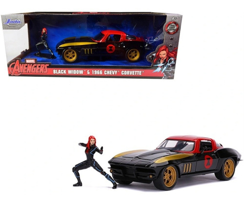 Black Widow Corvette 1966  1:24 Marvel Avengers Viuda Negra
