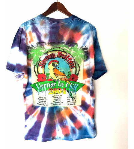 Playera Tie Dye Vintage Jimmy Buffett Llamativa 2004 Tour L (Usado)
