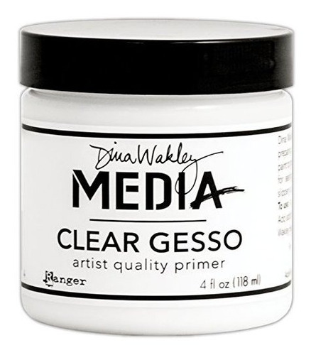 Dina Wakley Media Clear Gesso 4 Oz Jar Transparente Paquete