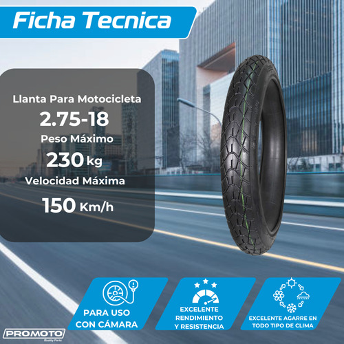 Llanta Trab Promoto 2.75 18 Cx706 57p 6pl Tt Cx706