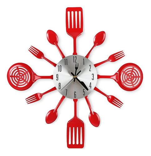 Relojes De Pared De Cocina De 16 Pulgadas Con Cucharas Y Ten