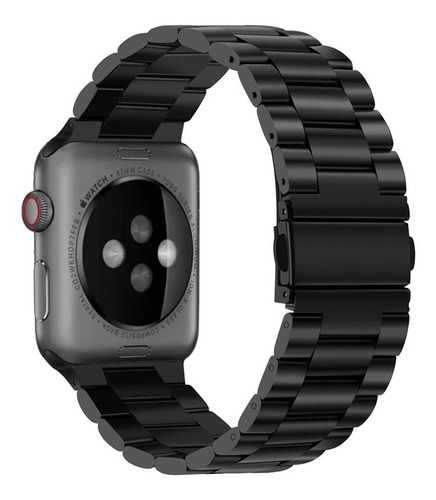 Imagen 2 de 9 de Correa Acero Ajustable Marca Cb Compatible Apple Watch