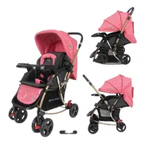 Comprar Coche Cuna Mecedora Para Bebe Reclinable Y Cubrepies Paris Color Rosa Color del chasis Rojo azul rosado plomo