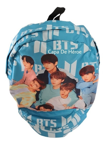 Mochila Bts Bt21 Azul Suga Rm Jimin Jungkook Jin Escolar