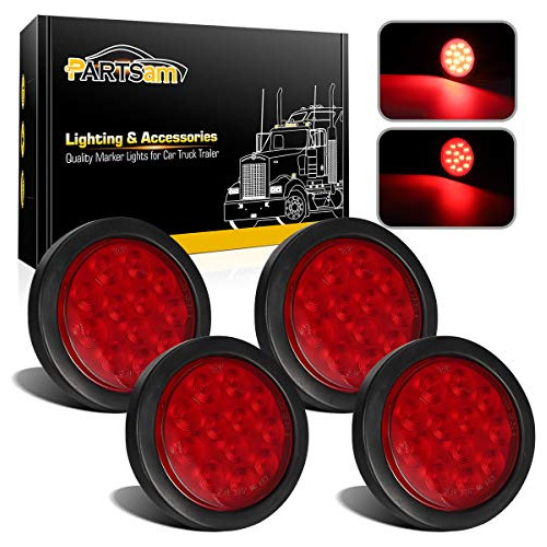 Juego De 4 Luces Traseras Redondas Led Remolque De 4 Pu...