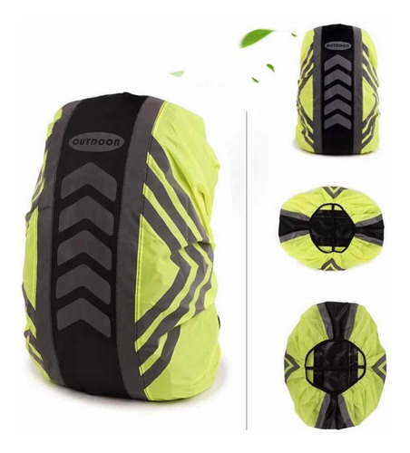 Imagen 1 de 9 de Funda Cubre Mochila, Impermeable Y Reflectante De Seguridad