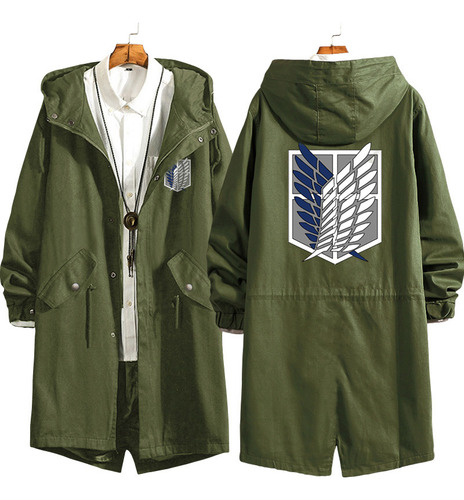 Chaqueta Larga Con Capucha Attack On Titan Eren Levi Wind Tr