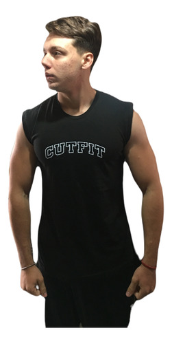 Musculosa Cerrada Hombre Algodon Gimnasio Fitness Premium