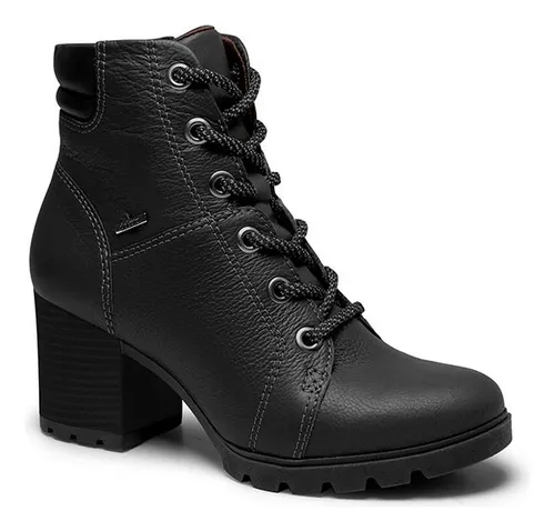 Bota Coturno Dakota De Couro Salto Preto Feminino G4563 005