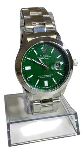 Reloj Rolex Oyster Perpetual Datejust Green Moda Masculina Plateado Plateado Verde (Reacondicionado)