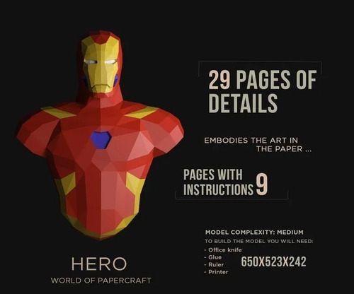 Ironman Busto Craft Papercraft Papel Paper Pdf