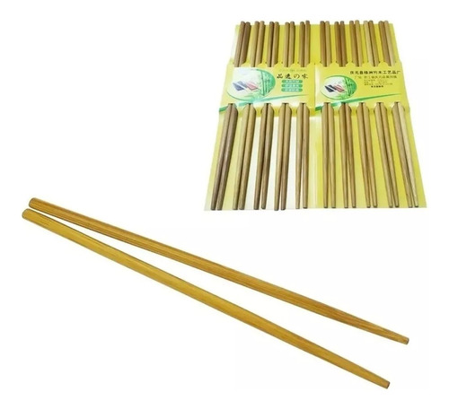 Set X10 Palitos Chinos 24cm Sushi Bambú Crystal Rock