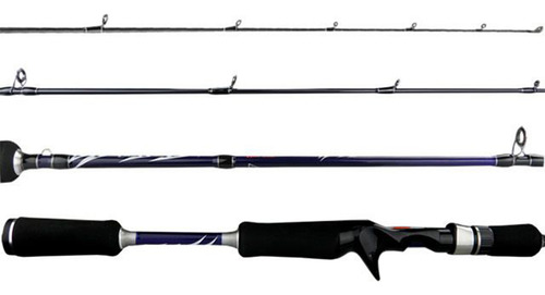 Vara De Pesca Profissional Carretilha Inteiriça 1,68m 20lb Cor Preto