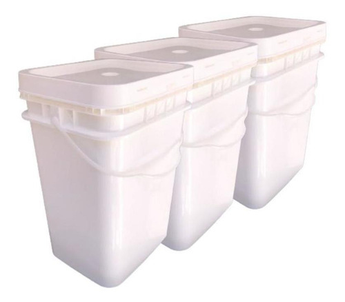 Pote para alimentos Nastripack Balde p fixador 20l retangular com tampa 20L branco