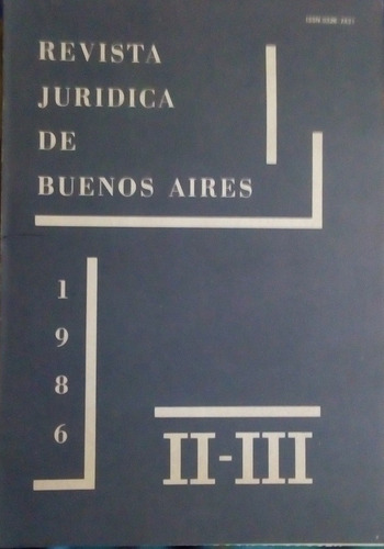 Revista Jurídica De Buenos Aires 1986. Ii-iii