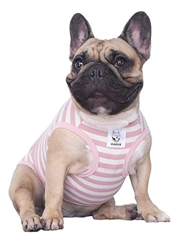 Ichoue Bulldog Inglés Camisetas A Rayas Ropa Para Perros Med