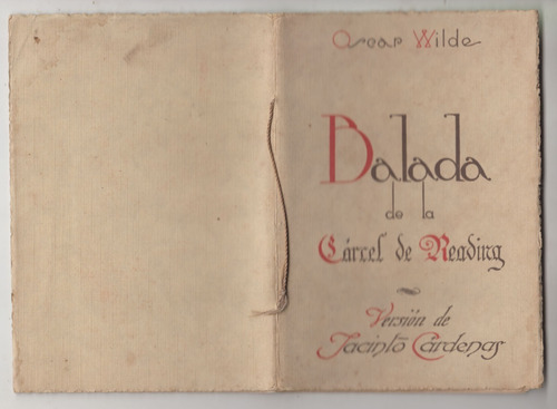 1925 Oscar Wilde Balada Carcel De Reading 1a Edicion Español