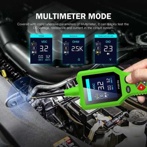 Probador De Circuitos De Coche Verde/9-30v P100 Pro Automoti