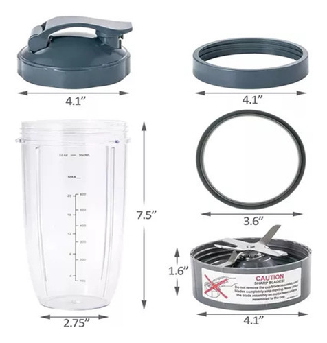 A Set De Recambio De Vasos Y Cuchillas Para Batidora