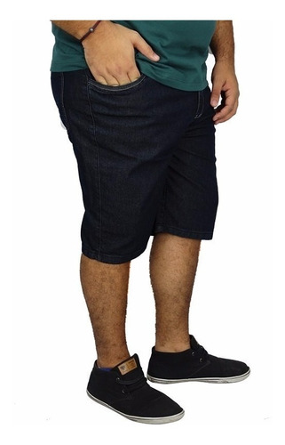 Imagem 2 de 5 de Bermuda Plus Size Masculina Jeans Black Com Lycra Tamanho Grande Pronta Entrega Perfeita Reforçada Linda