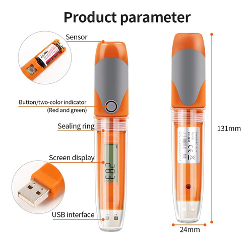 Termohigrómetro Data Logger Temp Y Hum Elitech Rc-51h Origin
